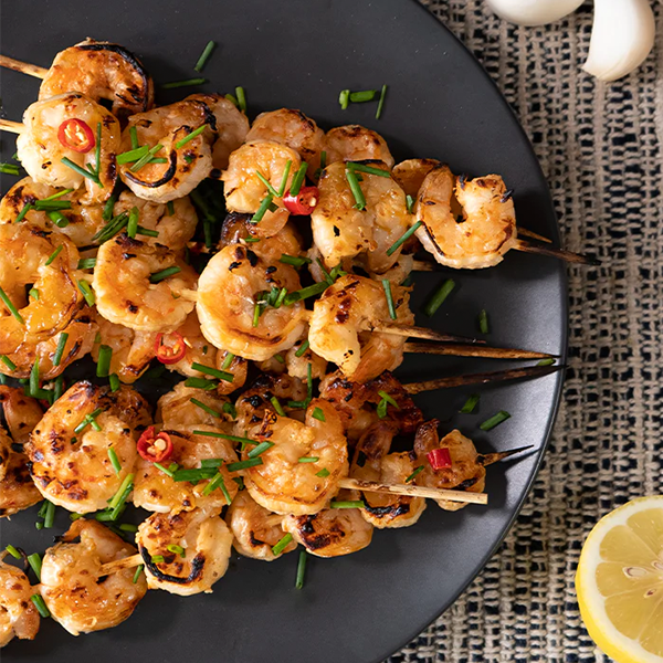 Lemon Chili Shrimp Skewers