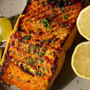 Saffron and Peppercorn Crusted Salmon